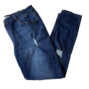 Kancan Distressed Estilo Skinny Denim Jeans - Women’s 2XL